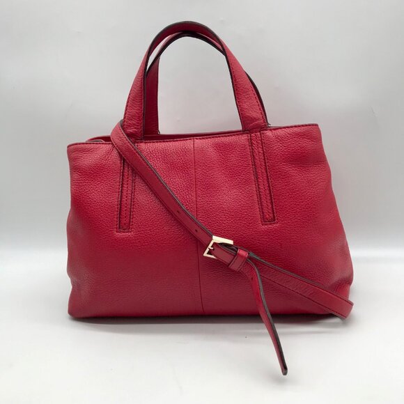 Kate Spade Red Pebbled Leather Dominique Satchel Bag - Picture 2 of 10